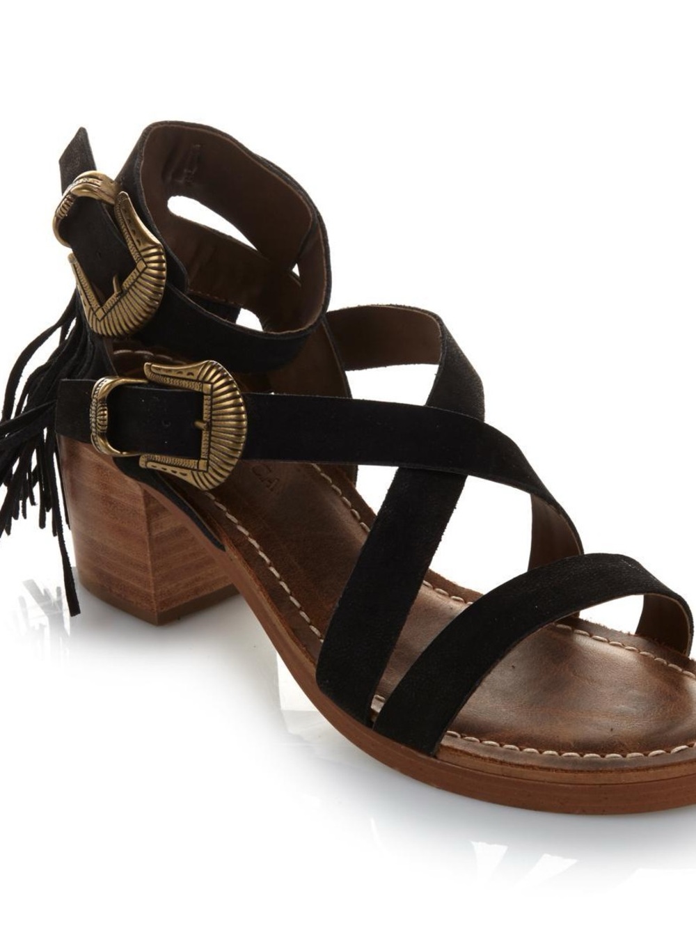Matisse Titus Fringe Suede Block Heel Sandal